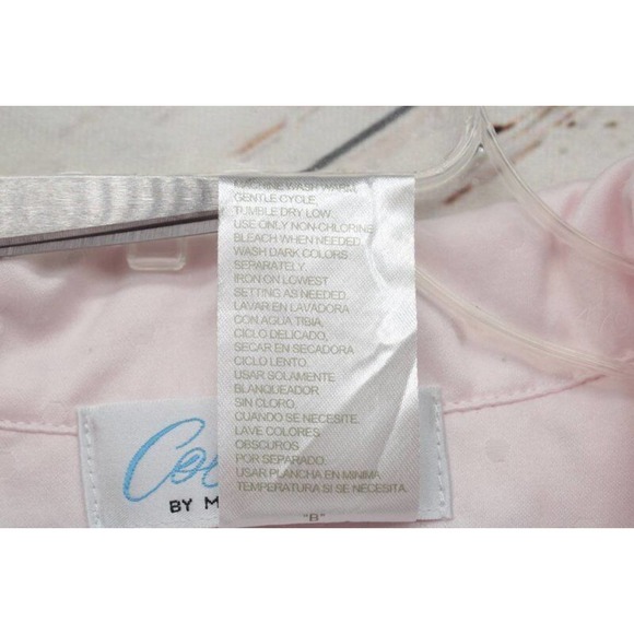 Collete Miss Elaine Pajama Set Large Pink Swiss Dot Shiny Satin Flannel - Picture 9 of 11